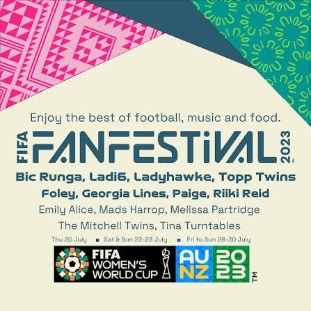 FIFA Fan Festival 2023 Dunedin line-up poster